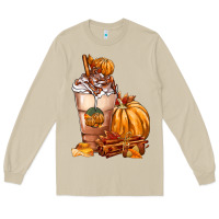 Mushroom Pumpkin Spice Coffee Long Sleeve Tee - FaDigitalArtStudio