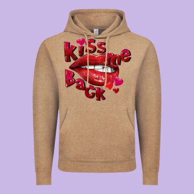 Kiss Me Back Valentine's Day Vintage Hoodie Designed By Fadigitalartstudio