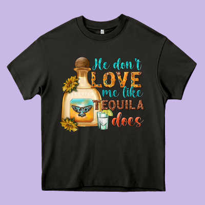 He Dont Love Me Like Tequila Does Heavy Core Tee Designed By Texasbilliewilder
