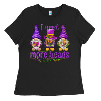 Black I need more beads with gnomies Ladies Tee - HowdyJamesFarm