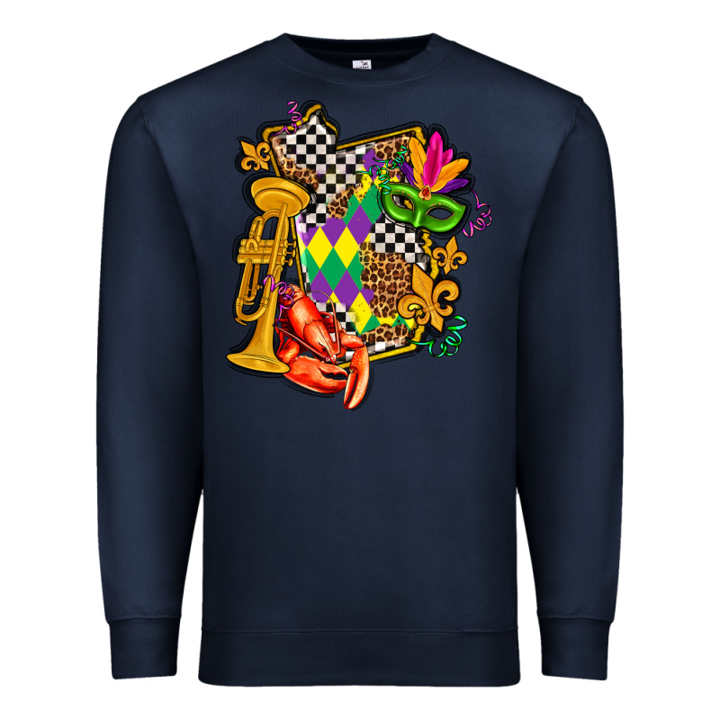 Mississippi Map Mardi Gras Premium Sweatshirt by AdoDesignShop | Teevron