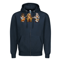 Navy coffee gnomes Zipper Hoodie - BarkalooDesign