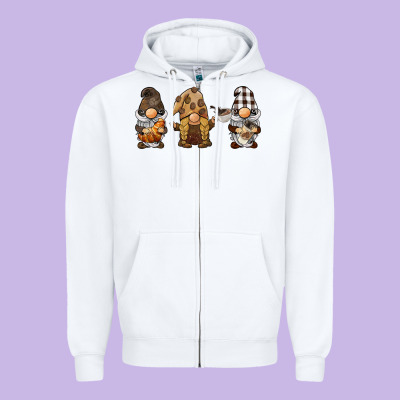 Coffee Gnomes Zipper Hoodie Designed By Barkaloodesign