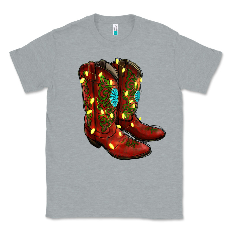 Western Christmas Boots Classic Tee by RanaPortraitStore | Teevron