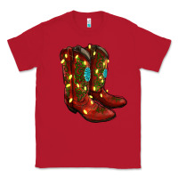 Red Western Christmas Boots Classic Tee - RanaPortraitStore