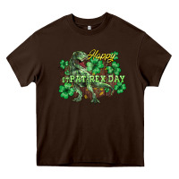 Chocolate Brown s day t rex Heavy Core Tee - NancyCooperArtShop