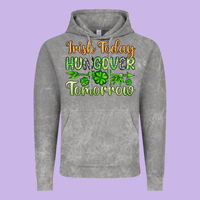 St. Patrick's Irish Today Hungover Tomorrow Vintage Hoodie Designed By Oliviacreatesart