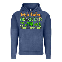 Vintage Denim St. Patrick's Irish today hungover tomorrow Vintage Hoodie - OliviaCreatesArt