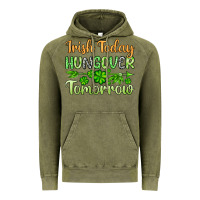 Vintage Olive St. Patrick's Irish today hungover tomorrow Vintage Hoodie - OliviaCreatesArt
