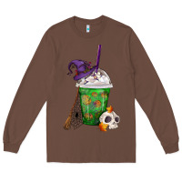Chestnut Halloween Spooky Pumpkins Frappe Long Sleeve Tee - FaDigitalArtStudio