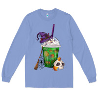 Colony Blue Halloween Spooky Pumpkins Frappe Long Sleeve Tee - FaDigitalArtStudio