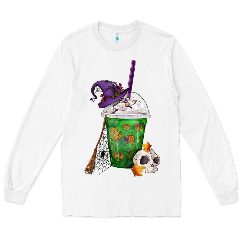 Halloween Spooky Pumpkins Frappe Long Sleeve Tee by FaDigitalArtStudio | Teevron