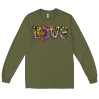 Army Green tie dye sunflower love Long Sleeve Tee - RanaPortraitStore