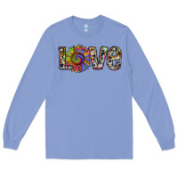 Colony Blue tie dye sunflower love Long Sleeve Tee - RanaPortraitStore