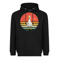Black Retro Vintage Duck Heavyweight Hoodie - maiPhamDesign