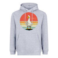 Heather Grey Retro Vintage Duck Heavyweight Hoodie - maiPhamDesign