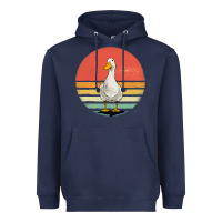 Navy Retro Vintage Duck Heavyweight Hoodie - maiPhamDesign