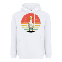 White Retro Vintage Duck Heavyweight Hoodie - maiPhamDesign