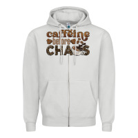 Dove Grey caffeine before chaos Zipper Hoodie - BarkalooDesign