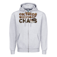 Heather Grey caffeine before chaos Zipper Hoodie - BarkalooDesign