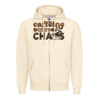 Sandshell caffeine before chaos Zipper Hoodie - BarkalooDesign