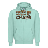 Seafoam caffeine before chaos Zipper Hoodie - BarkalooDesign