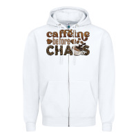 White caffeine before chaos Zipper Hoodie - BarkalooDesign