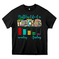 Black battery life of a teacher monday friday Heavy Core Tee - NancyCooperArtShop