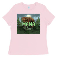 Bubblegum Pink Mama bear tumbler Ladies Tee - HowdyJamesFarm