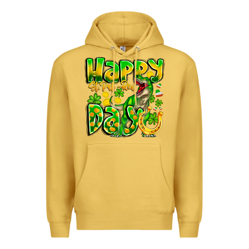 Happy St Patricks Rex Day Premium Hoodie by CowhideDigitalArt | Teevron