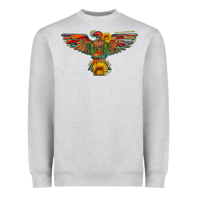 Thunderbird  Wild Soul With Sunflower Serape Aztec Heavyweight Sweatshirt by Artiststas | Teevron
