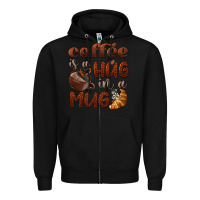 Black coffee is a hug in a mug Zipper Hoodie - BarkalooDesign