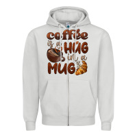 Dove Grey coffee is a hug in a mug Zipper Hoodie - BarkalooDesign