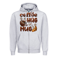 Heather Grey coffee is a hug in a mug Zipper Hoodie - BarkalooDesign