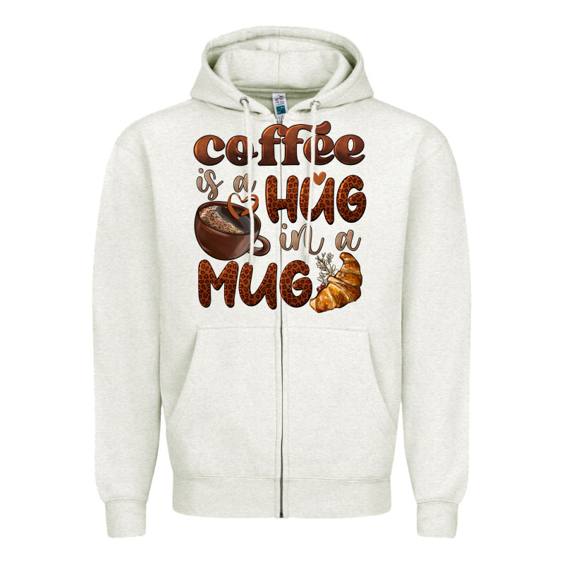 Coffee Is A Hug In A Mug Zipper Hoodie by BarkalooDesign | Teevron