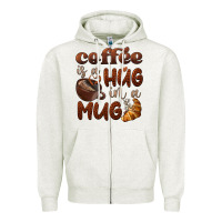 Oatmeal Heather coffee is a hug in a mug Zipper Hoodie - BarkalooDesign