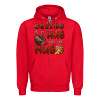 Red coffee is a hug in a mug Zipper Hoodie - BarkalooDesign