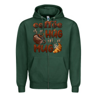 Sports Green coffee is a hug in a mug Zipper Hoodie - BarkalooDesign