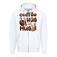 White coffee is a hug in a mug Zipper Hoodie - BarkalooDesign