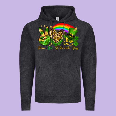 Peace Love St. Patrick's Day Vintage Hoodie Designed By Oliviacreatesart