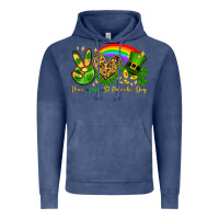Vintage Denim Peace love St. Patrick's Day Vintage Hoodie - OliviaCreatesArt