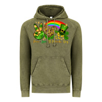 Vintage Olive Peace love St. Patrick's Day Vintage Hoodie - OliviaCreatesArt