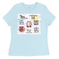 Baby Blue it's ok to be not ok Ladies Tee - TumblerDesignByShophia