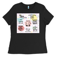 Black it's ok to be not ok Ladies Tee - TumblerDesignByShophia