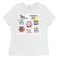 White it's ok to be not ok Ladies Tee - TumblerDesignByShophia