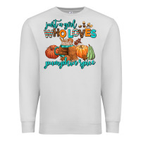 Dove Grey just a girl who loves pumpkin spice Premium Sweatshirt - AdoDesignShop