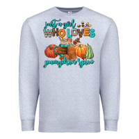 Heather Grey just a girl who loves pumpkin spice Premium Sweatshirt - AdoDesignShop