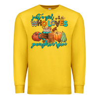 Lemon just a girl who loves pumpkin spice Premium Sweatshirt - AdoDesignShop