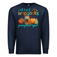 Navy just a girl who loves pumpkin spice Premium Sweatshirt - AdoDesignShop