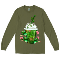 Army Green Western Cactus Cold Frappe Long Sleeve Tee - FaDigitalArtStudio